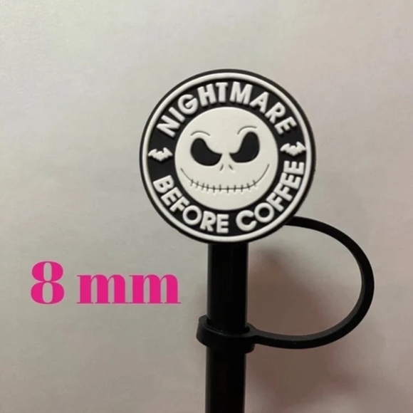 🛍️4 For 15🛍️Disney Jackskellington Black and White Straw Cover - Picture 1 of 7